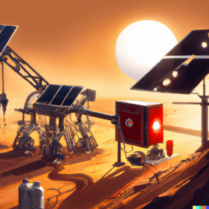 DALL·E 2022 11 30 15.34.25 an oil extraction machine working with solar panels digital art Hi Homie